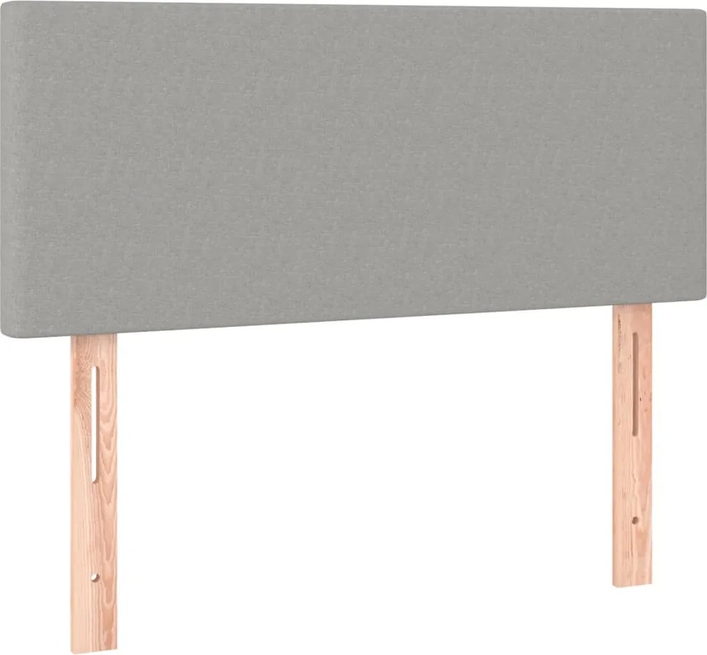 vidaXL Tăblie de pat, gri deschis, 90x5x78/88 cm, textil