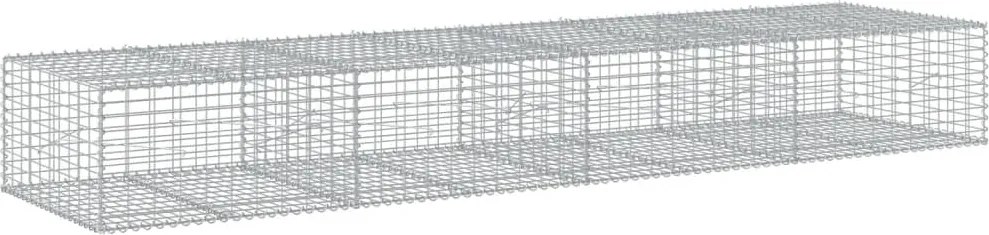 vidaXL Coș gabion cu capac, 400x100x50 cm, fier galvanizat