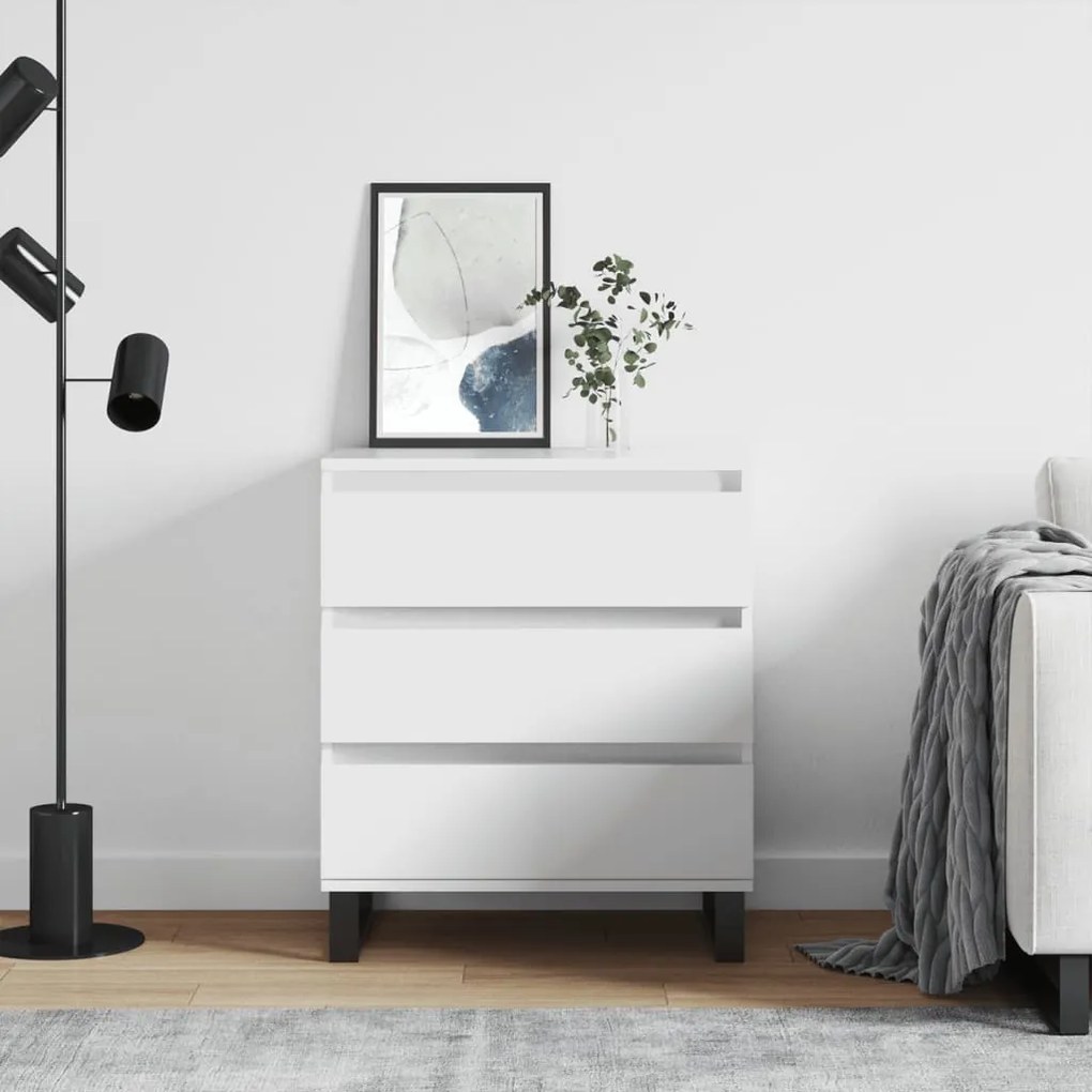 827188 vidaXL Servantă, alb, 60x35x70 cm, lemn prelucrat
