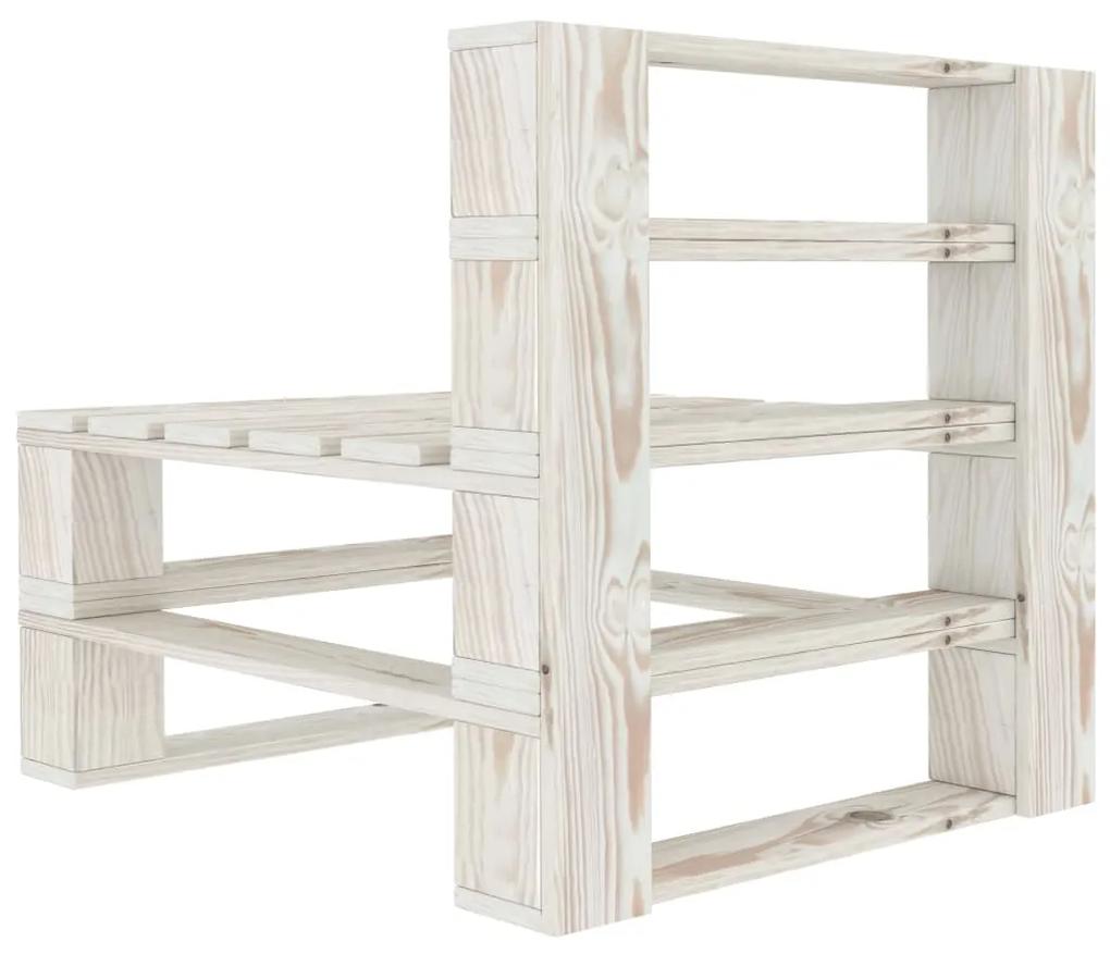 Set mobilier gradina din paleti,alb, 9 piese, lemn Alb, 1