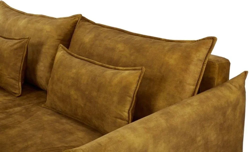 Canapea extensibila, Catifea Galben Mustar APARTMENT 215cm