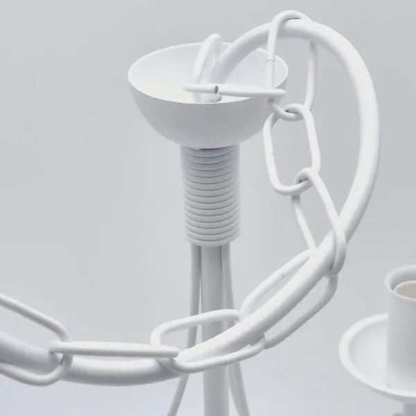 Lustră pe lanț DONATO 6xE14/40W/230V alb