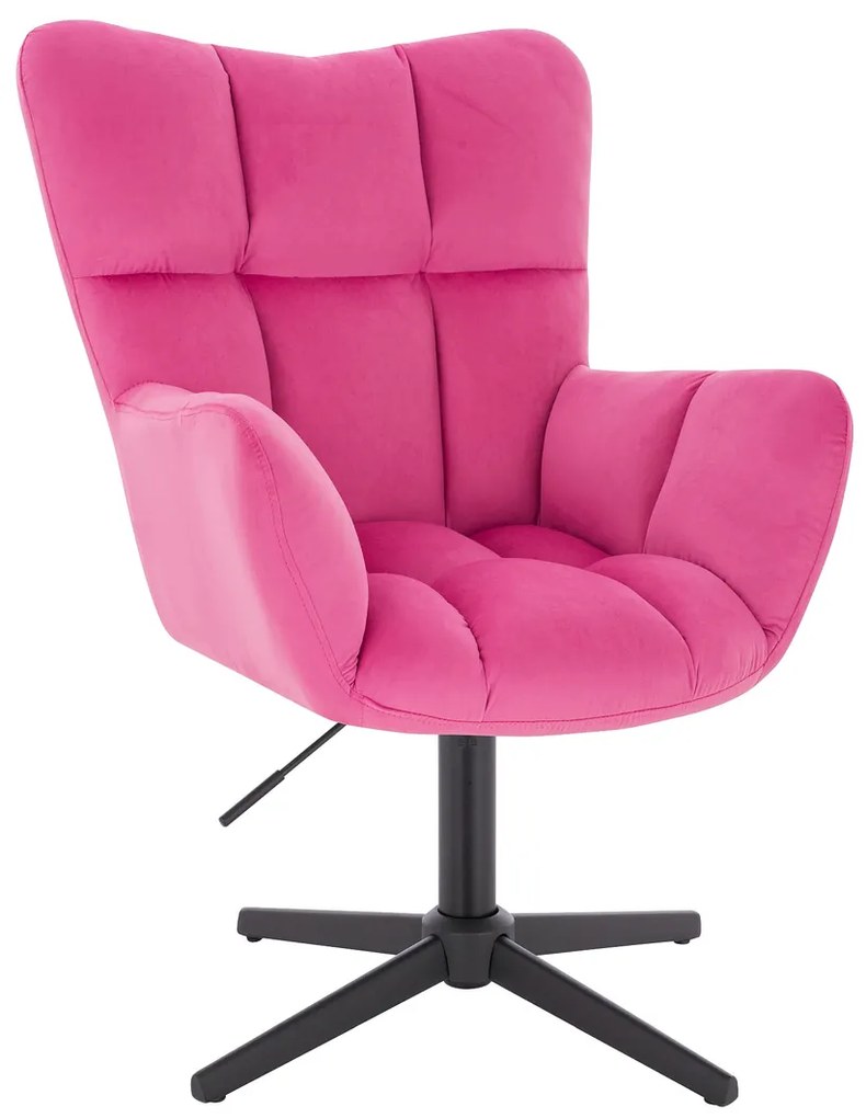 HR650CROSS Roz Catifea Scaun cu Bază Neagră