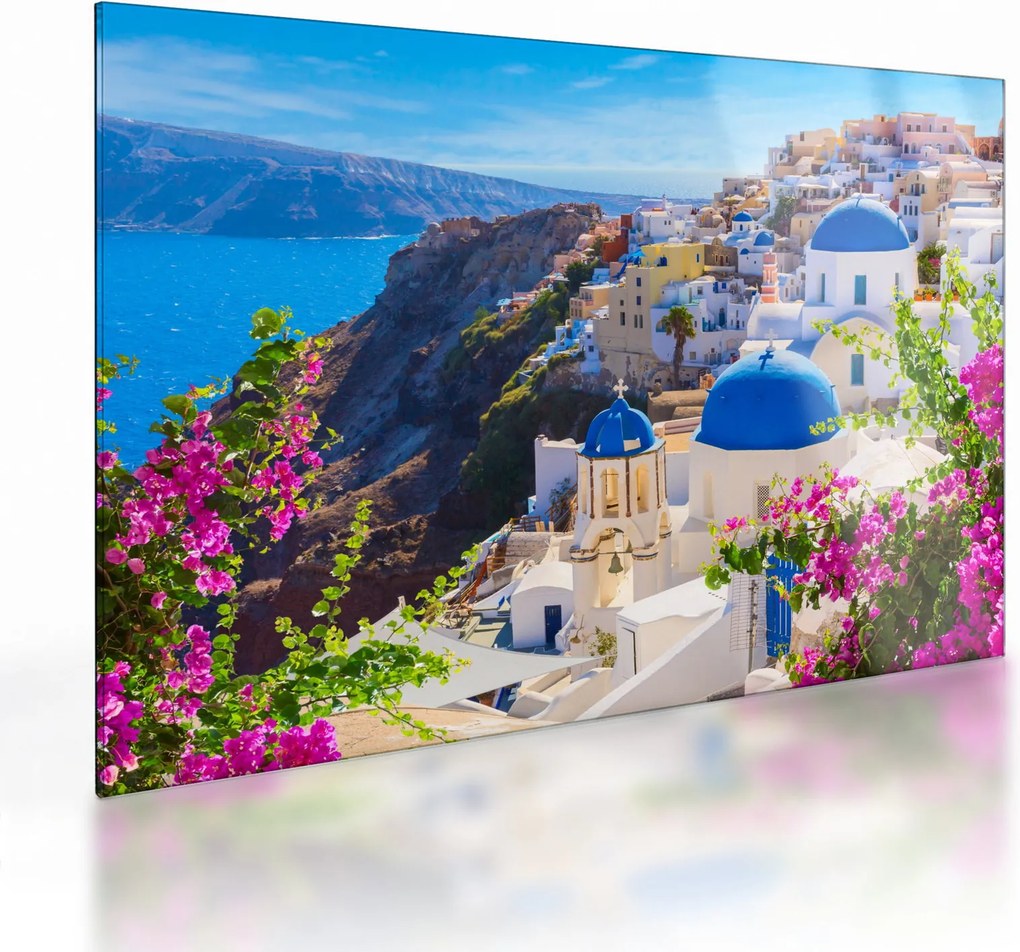 Tablou pe sticlă - Santorini, Grecia (70x50 cm)