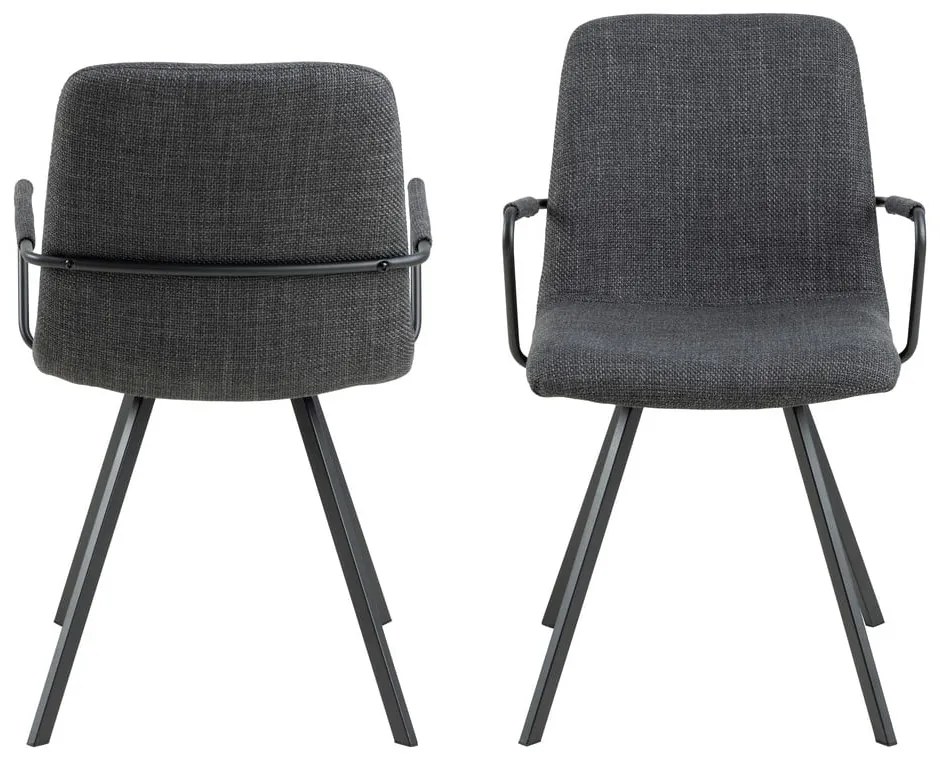 Scaune de dining gri-închis 2 buc. Selina – Actona