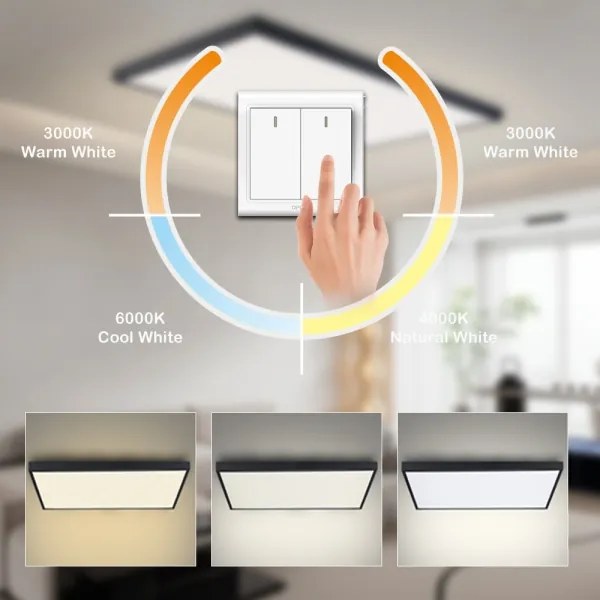 Brilagi - LED Plafonieră LED pentru baie FRAME, 96W, 230V, 120x60 cm, IP44, negru