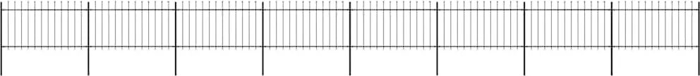 vidaXL Gard de grădină cu vârf tip suliță din oțel 1426x100 cm, negru