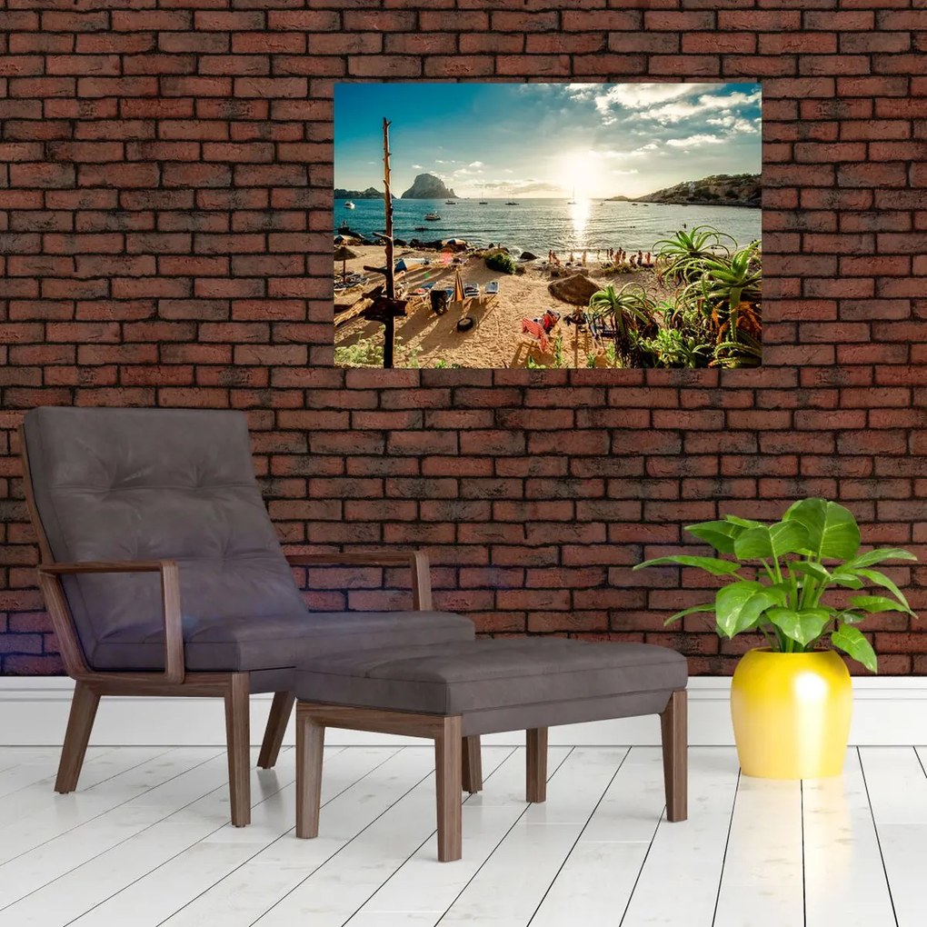 Tablou - Plajă cu oameni (90x60 cm)