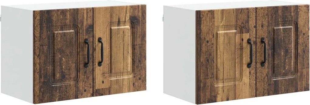 vidaXL Dulap de bucătărie Kalmar 2 pcs Lemn vechi 60 x 31 x 40 cm