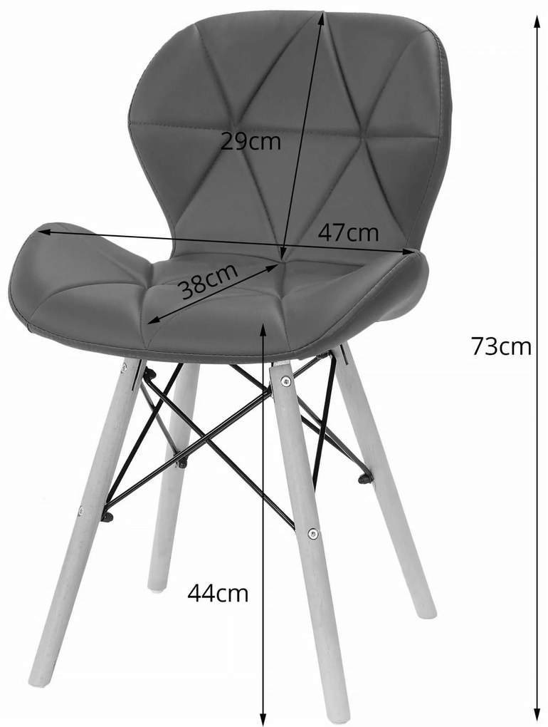 Scaun de masa din piele ecologica Culoare gri, LAGO