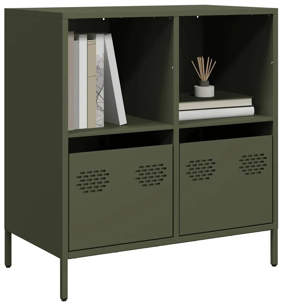 vidaXL Dulap, verde măsliniu, 68x39x73,5 cm, oțel laminat la rece