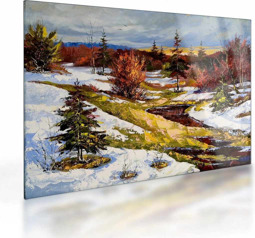 Tablou pe sticlă - Sosirea primăverii (70x50 cm)