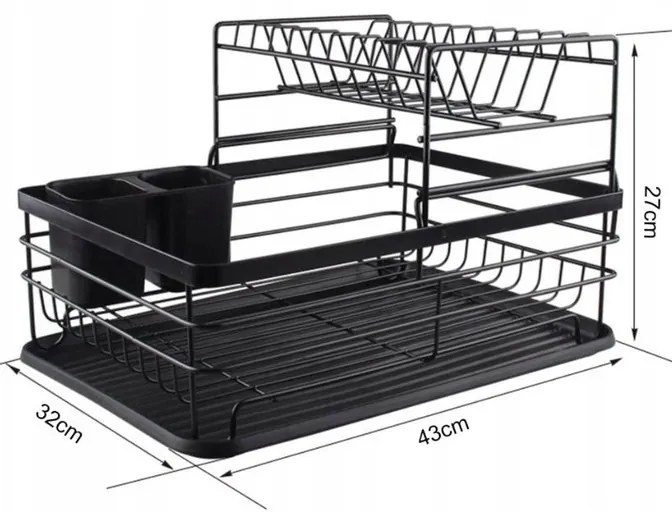 Scurgator de vase metalic RAVOLO, negru