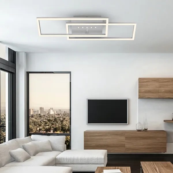 Brilo - Plafonieră LED dimabilă, 30W, 230V, 3000K, crom mat