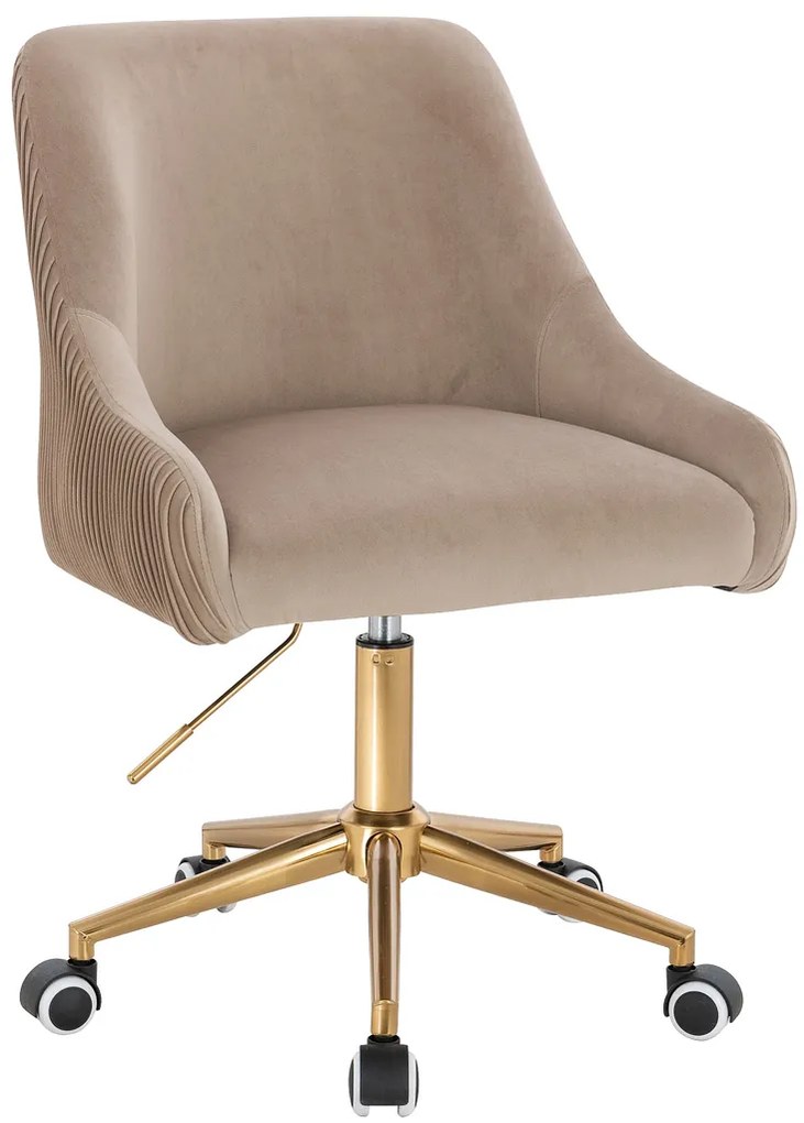 HR920K Scaun Latte din Catifea cu Bază Aurie