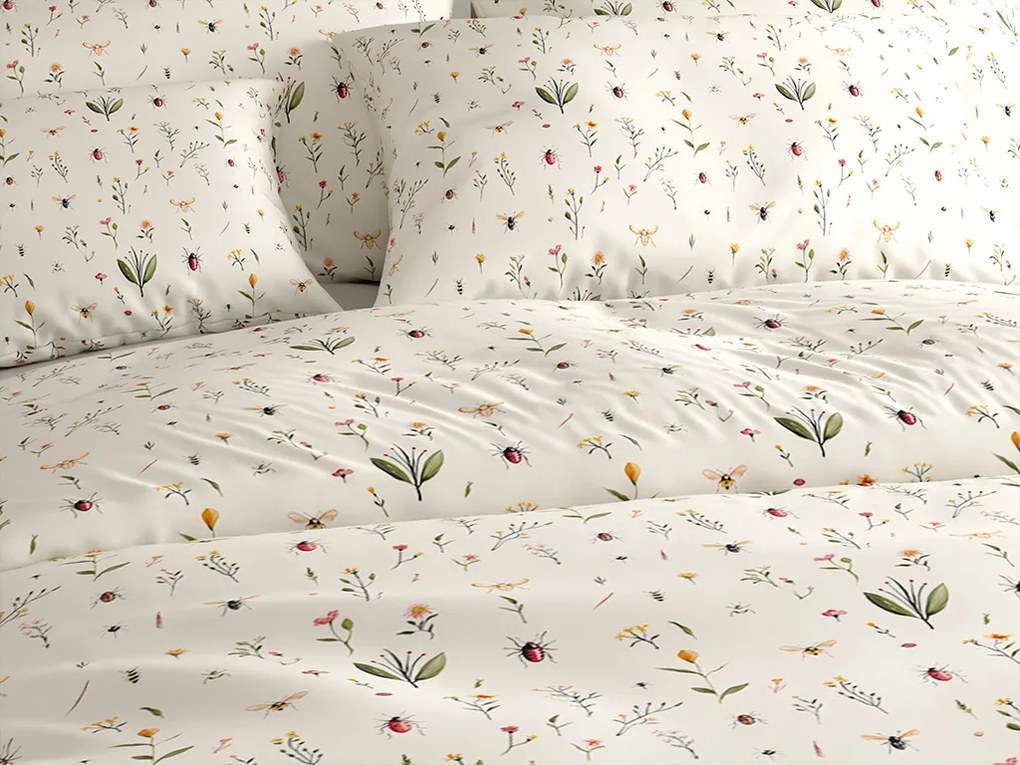 Lenjerie de pat din microfibra INSECTA crem Dimensiune lenjerie de pat: 70 x 90 cm | 140 x 220 cm