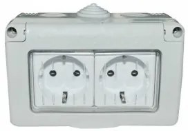 Priza schuko dubla aplicata IP55 TOPELECTRO