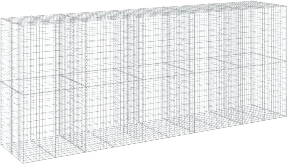 vidaXL Coș gabion cu capac, 500x100x200 cm, fier galvanizat