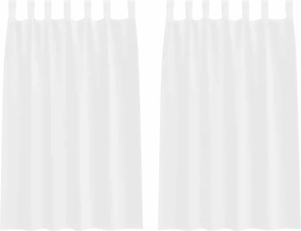 vidaXL Cortină din Voile cu perdele 2 pcs Alb 175 x 140 cm Poliester