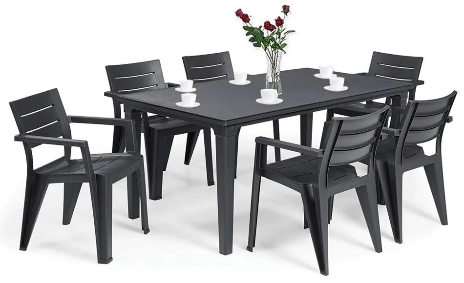 Set mobilier de grădină Fujuli 6+1, grafit