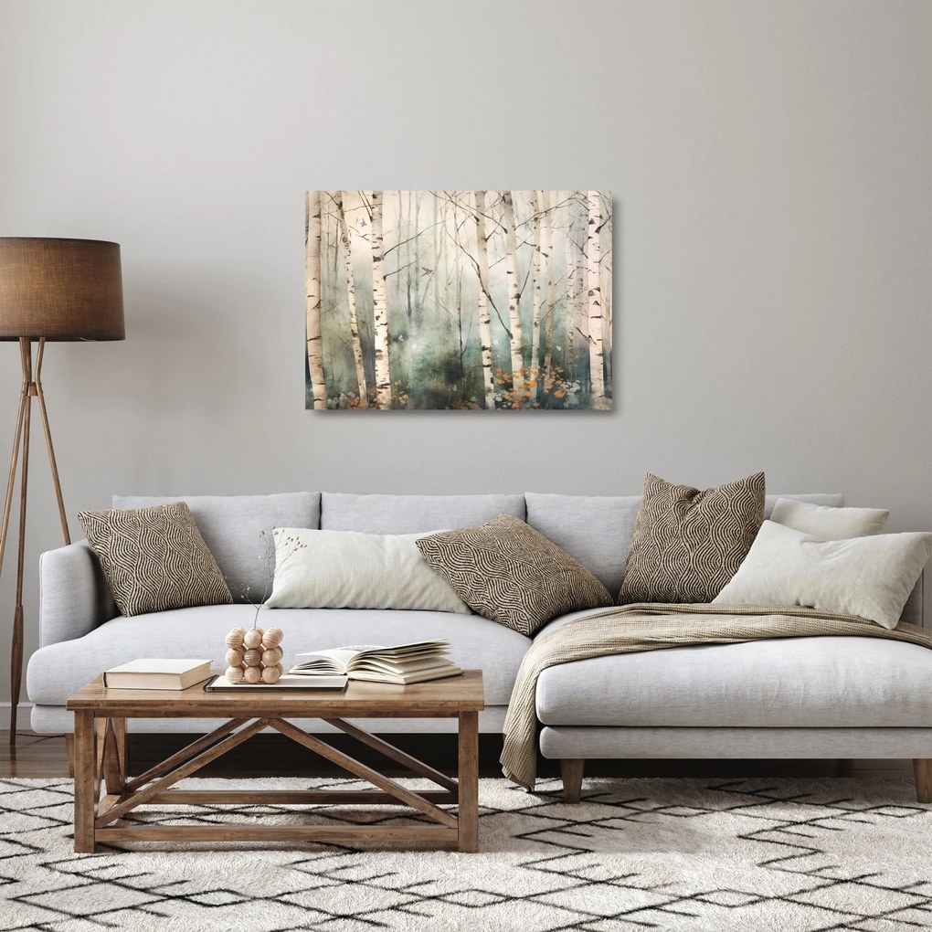 Tablou pe sticlă - Desenarea unui model de pădure (70x50 cm)