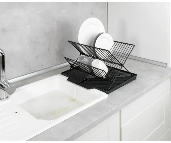 WENKO 54771100 - Scurgător pentru vase NELIA, 34 x 40 cm, negru