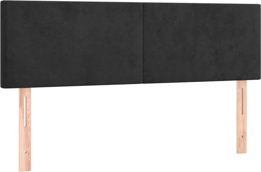 vidaXL Tăblii de pat, negru, 144x5x78/88 cm, catifea