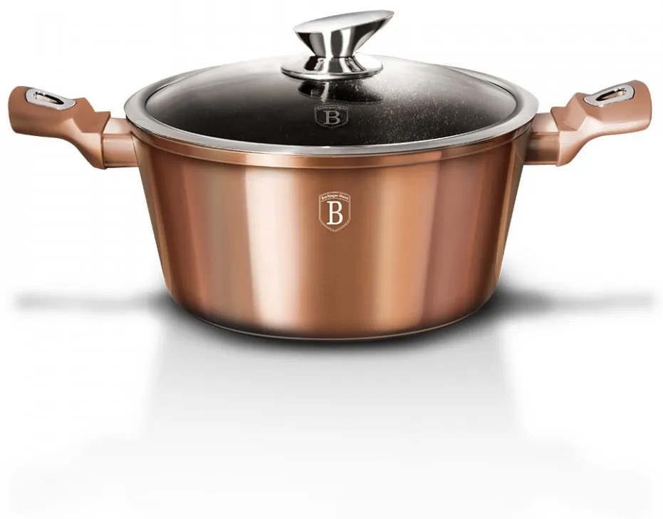 Oala cu capac 24 cm Rose Gold (Cupru) Metallic Line Berlinger Haus BH 1515N