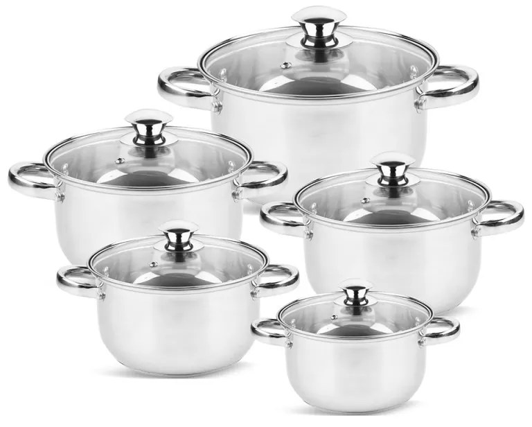 Resigilat: Set oale Rosberg R51210O10, 10 piese, 2.1-6.3 L, Otel inoxidabil, Argintiu