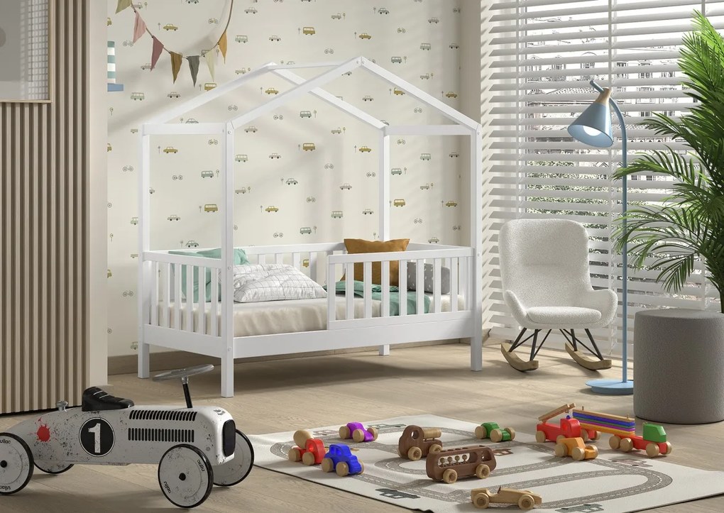 Pat copii Vipack PENTRU COPII MICI DALLAS 70 X 140 CM ALB
