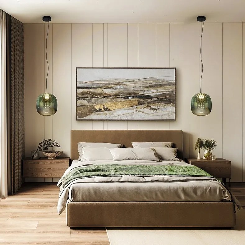 Lustra, Pendul LED modern sticla verde Mares 23cm