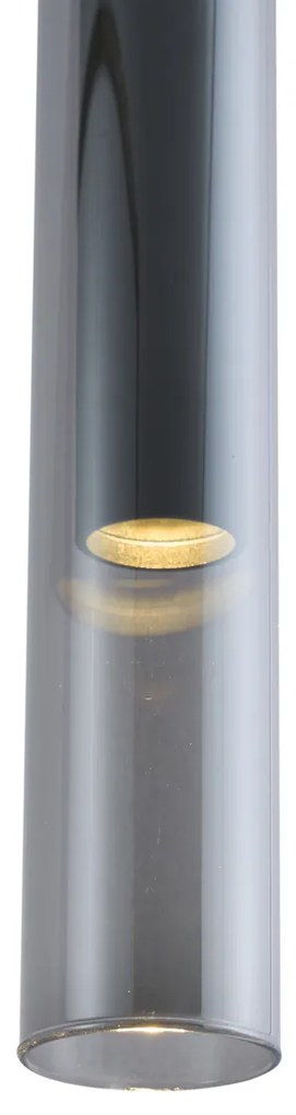 Spot modern negru cu sticlă fumurie pentru sistem de șină monofazat - Slimline Loyce