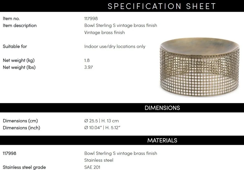 Vas decorativ design LUX Sterling S, alama