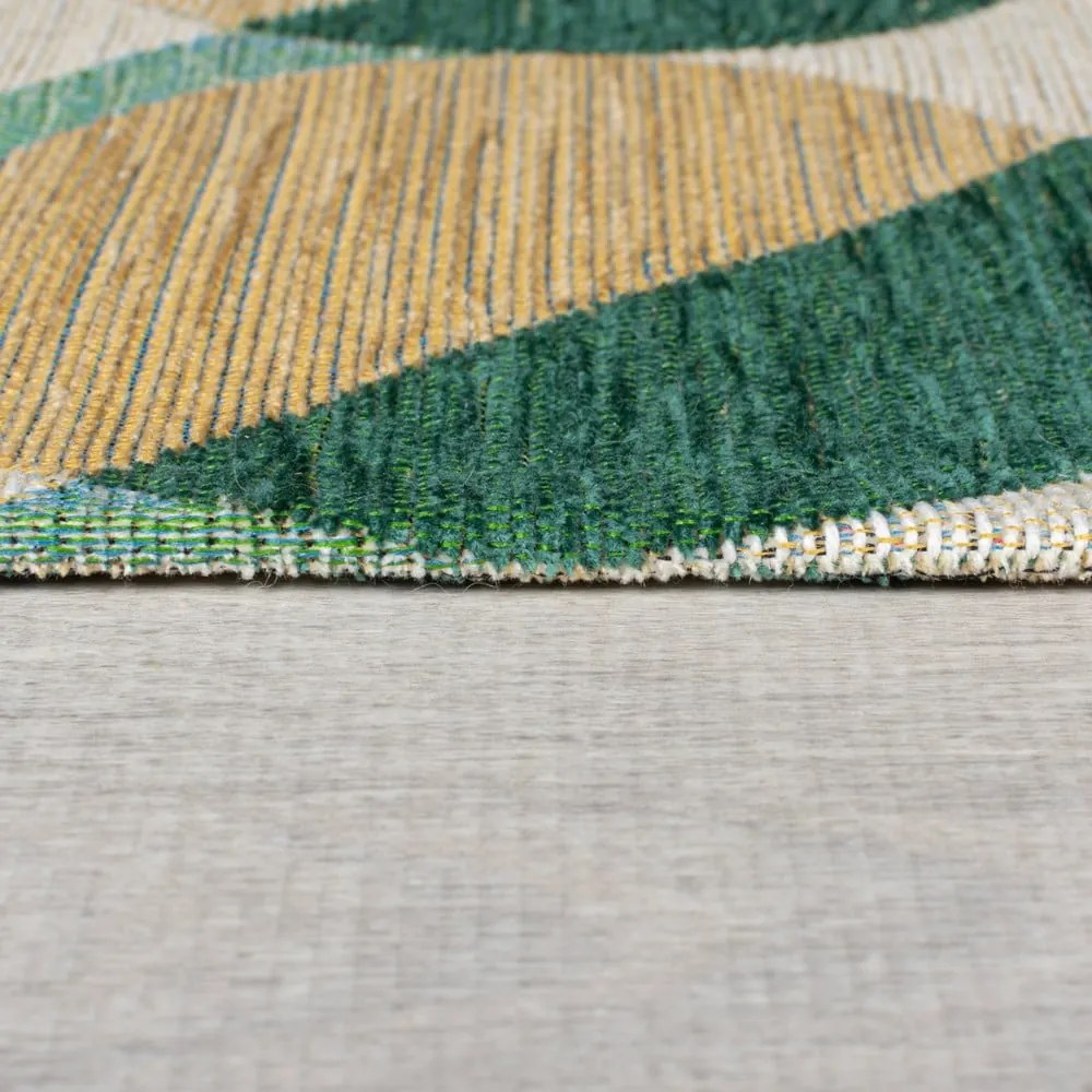Covor tip traversă galben/verde 60x230 cm Carlos Circle Geo – Flair Rugs