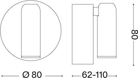 Ideal Lux BEAN - spot de perete LED reîncărcabil, dimmabil, LED/3W/5V CRI 95, negru