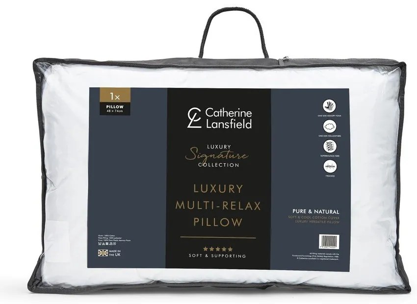 Pernă cu umplutură de spumă cu memorie 48x74 cm Luxury Multi Relax – Catherine Lansfield