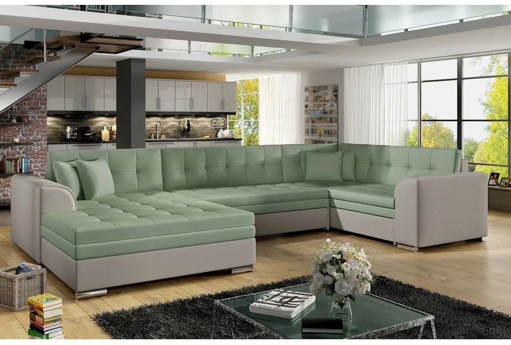 Supermobel Canapea extensibilă în formă de U DAMARIO, 340x73x190, berlin 03/soft 66, colţ stânga