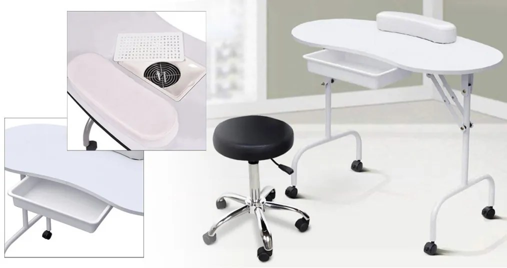 Masa de manichiura portabila cu geanta de transport cadou-cu sertar