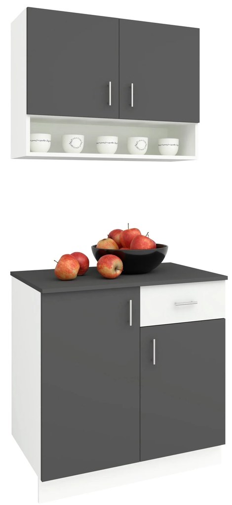 Set Bucatarie Berna, Antracit/Alb, L 80 cm