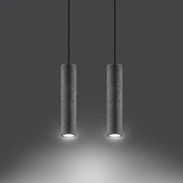 Sollux SL.0654 - Lustr LUVO 2xGU10/40W/230V beton/negru pe cablu