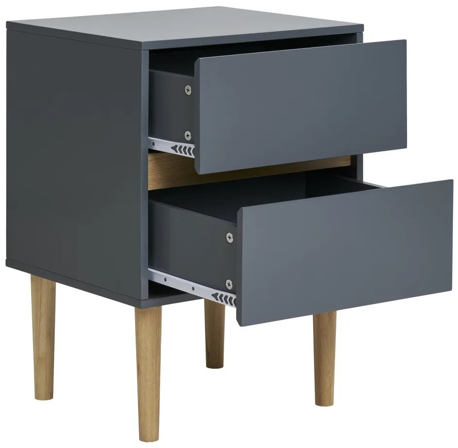 Noptiera Bisley, lemn vopsit, gri închis 40x35x55 cm