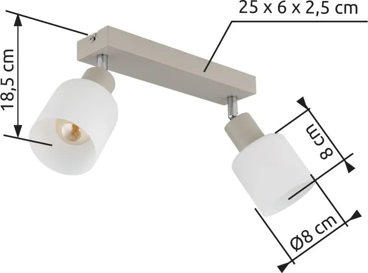Plafoniera stil minimalist TRENT 2L
