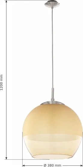 BRILAGI-LED Lustră pe cablu RETRO GLASS 1xE27/60W/230V crom mat/bej fumuriu