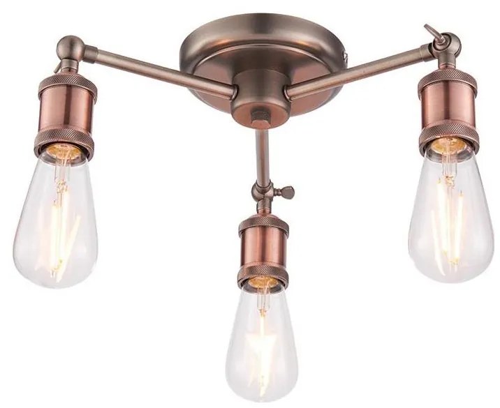 Endon 76124 - Spot halogen 3xE27/10W/230V crom mat/cupru