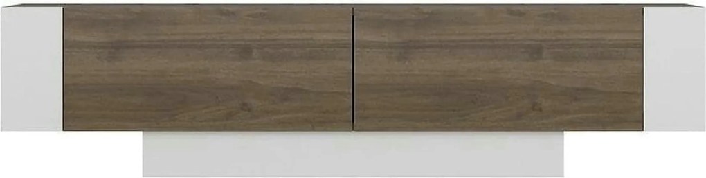 Comoda TV Matera, stejar inchis/alb, PAL melaminat, 150x32x42 cm