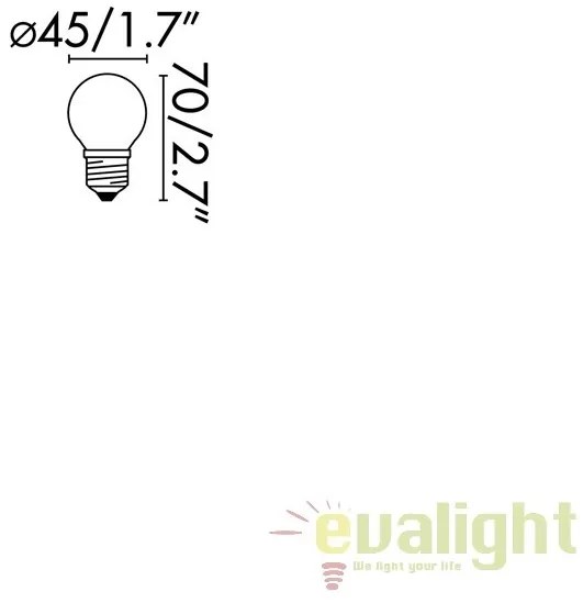 BEC LED E27 dimabil cu filament 4W G45 2200K lumina calda 17493