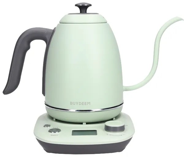 Cana electrica Gooseneck BUYDEEM K821, 1000W, 0,8 L, Mentine cald, Tehnologie cu senzor NTC, LCD, Verde deschis