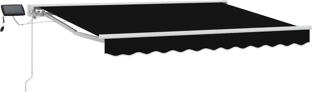 vidaXL Cadru manual de marchiză cu LED-uri Negru 3,5 x 2,5 m