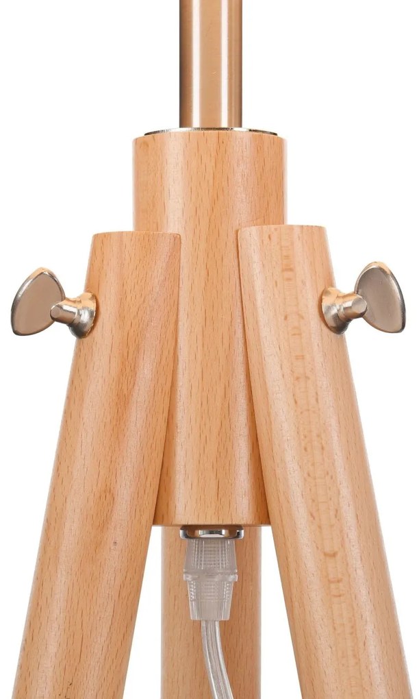 Lampadar modern cu trepied din lemn Calvin MYZ177-FL-01-BR