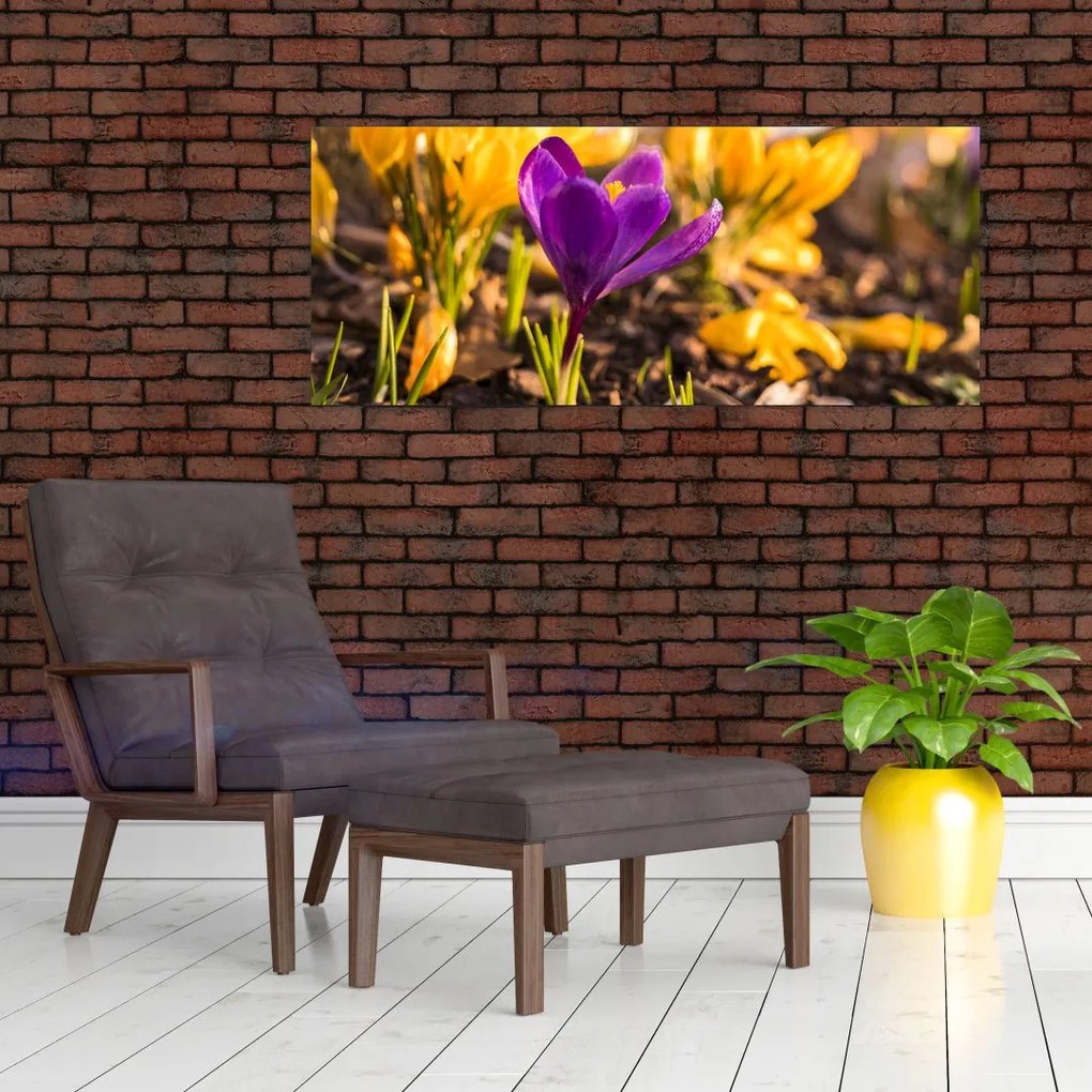 Tablou cu floare violetă (120x50 cm)